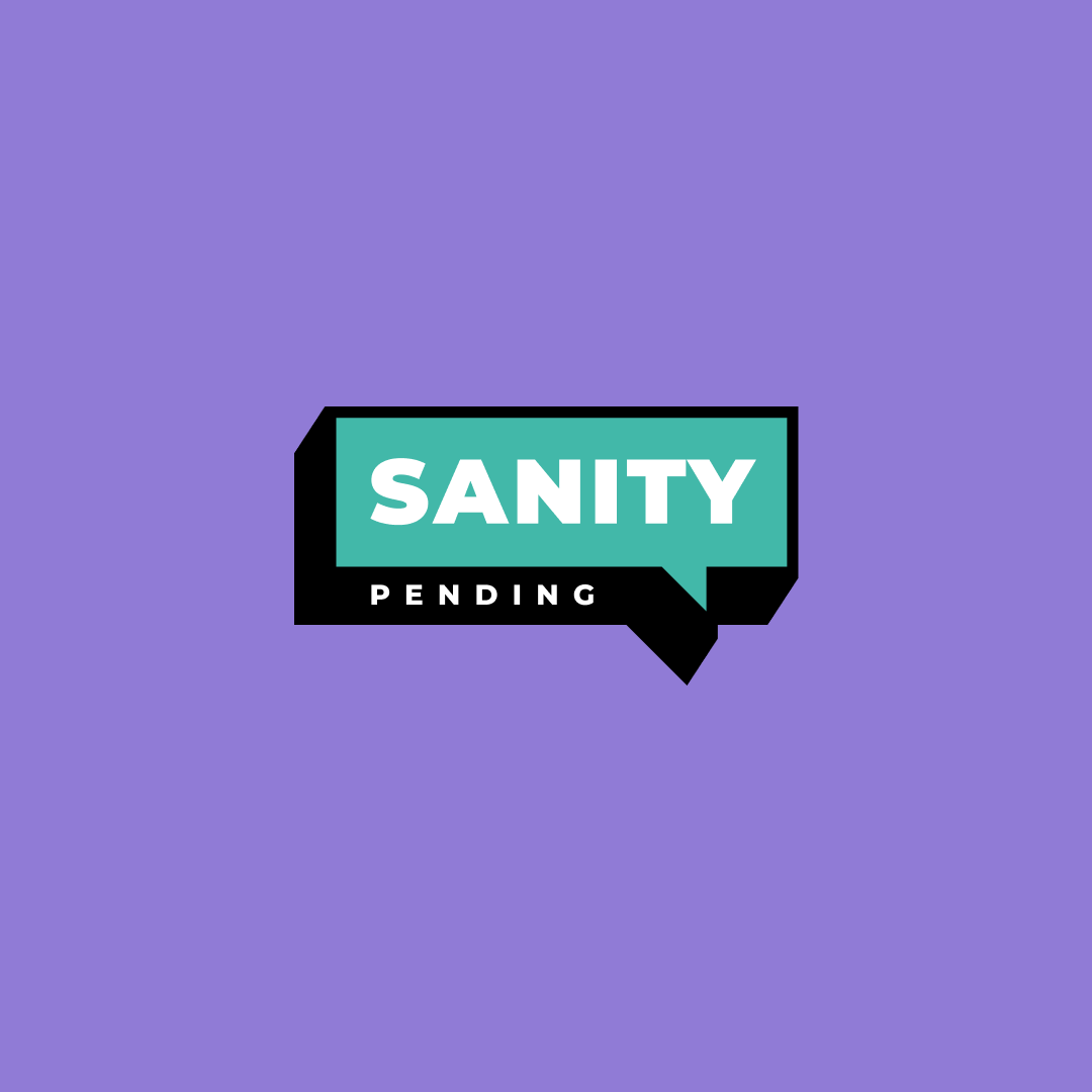 Sanity Pending logo on purple