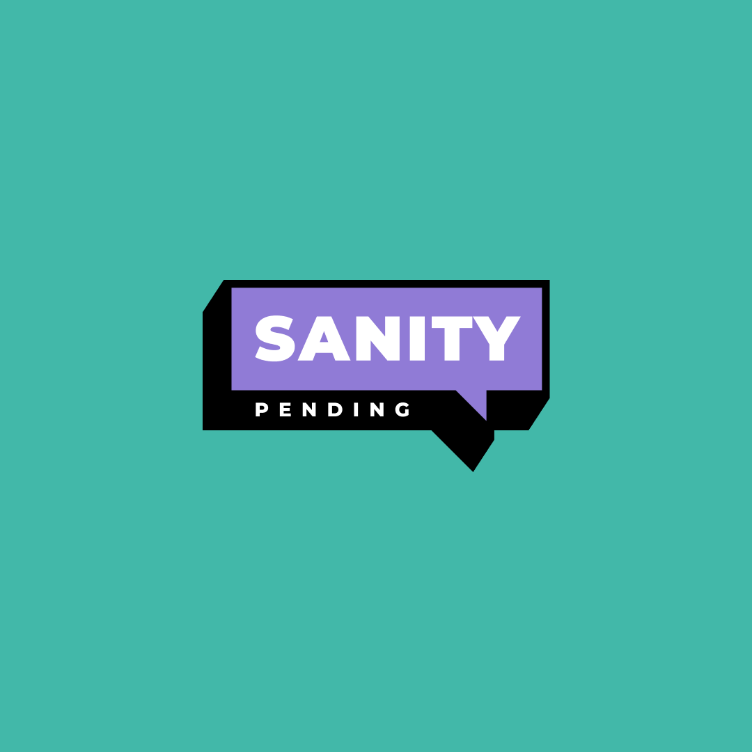 Sanity Pending logo on teal